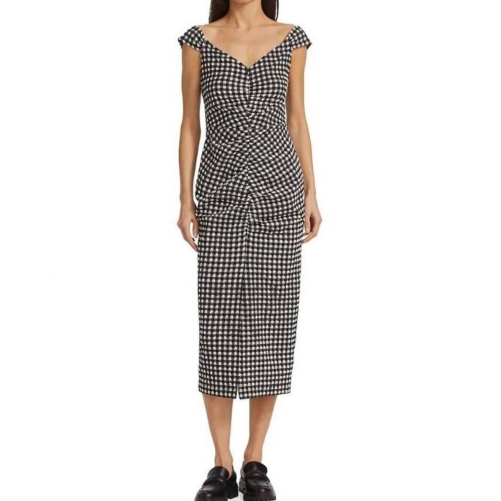 Rachel Comey Black and White Gingham Midi Dress